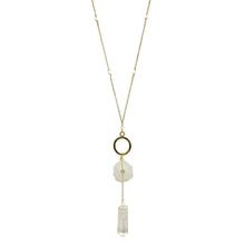Load image into Gallery viewer, Solar Quartz + Crystal Y Necklace