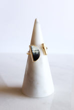Load image into Gallery viewer, Ve Tinh 16K Gold-Plated Brass Buffalo Horn Crescent and Bar Ring