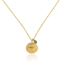 Load image into Gallery viewer, Throat Chakra, Vishudha- Apatite Charm (Communication:Listening:Compassion) Sterling Silver Gold vermeil