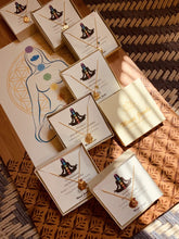 Load image into Gallery viewer, Throat Chakra, Vishudha- Apatite Charm (Communication:Listening:Compassion) Sterling Silver Gold vermeil