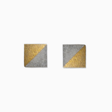 Load image into Gallery viewer, Gold Square Concrete Earrings
