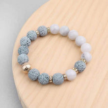 Load image into Gallery viewer, Lava Stone Essential Oil Bracelet - Agate Gold