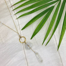 Load image into Gallery viewer, Solar Quartz + Crystal Y Necklace