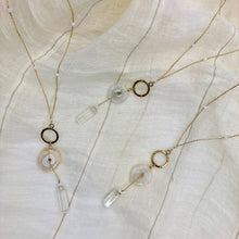 Load image into Gallery viewer, Solar Quartz + Crystal Y Necklace