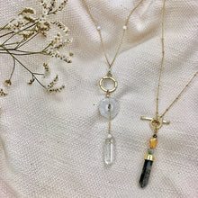Load image into Gallery viewer, Solar Quartz + Crystal Y Necklace