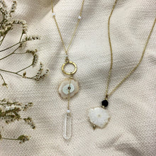 Load image into Gallery viewer, Solar Quartz + Crystal Y Necklace
