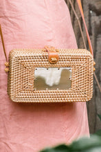 Load image into Gallery viewer, Xo Dang Buffalo Horn Centerpiece Rectangular Wicker Rattan Handbag