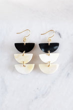 Load image into Gallery viewer, Hanoi Triple Crescent Buffalo Horn Earrings