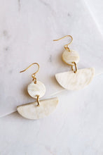 Load image into Gallery viewer, Yang Bay 16K Gold Plated White Buffalo Horn Minimal Statement Earrings