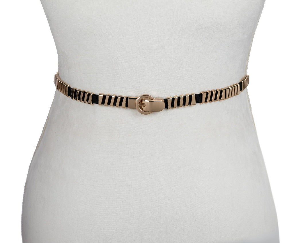 Gold Diagonal Stretch Belt