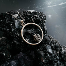 Load image into Gallery viewer, Circle Necklace with Authentic Raw Meteorite
