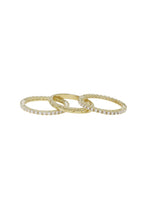 Load image into Gallery viewer, Crystal and 18k Gold Plated Band Ring Set of 3
