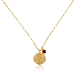 Root Chakra, Muladhara- Garnet Charm, (Grounding:Survival:Confidence) Sterling Silver Gold vermeil