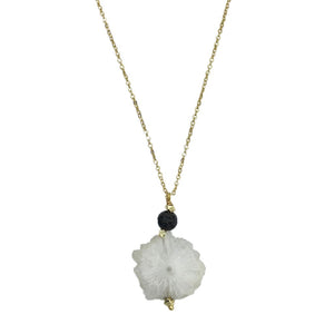 Solar Quartz Lava Necklace