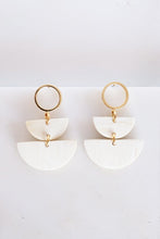 Load image into Gallery viewer, Saigon II Geo Buffalo Horn Post Dangle Earrings
