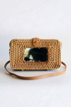 Load image into Gallery viewer, Xo Dang Buffalo Horn Centerpiece Rectangular Wicker Rattan Handbag
