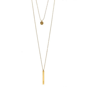 Layered Bar Bullet Necklace