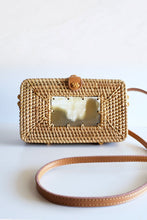 Load image into Gallery viewer, Xo Dang Buffalo Horn Centerpiece Rectangular Wicker Rattan Handbag
