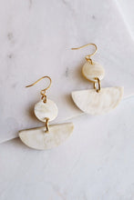 Load image into Gallery viewer, Yang Bay 16K Gold Plated White Buffalo Horn Minimal Statement Earrings
