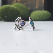 Load image into Gallery viewer, Two Stone Turquoise Boho Sunburst Ring
