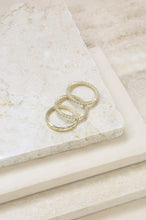 Load image into Gallery viewer, Crystal and 18k Gold Plated Band Ring Set of 3
