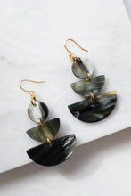 Load image into Gallery viewer, Saigon 16K Gold Plated Geometric Statement Buffalo Horn Earrings
